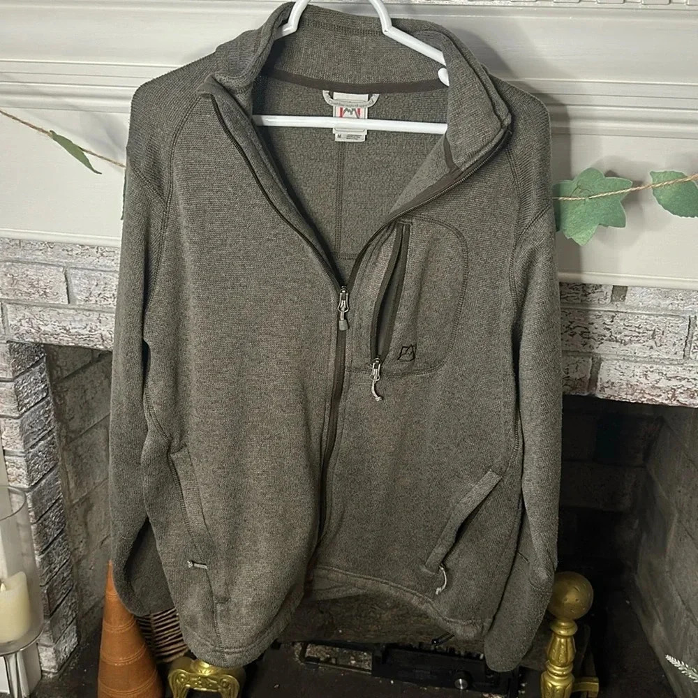 Avalanche Gray Full Zip Fleece Jacket Men's Medium Outdoor Hiking Layer